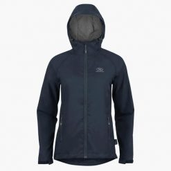 Damska kurtka wodoodporna Highlander Stow & Go. Niebieskie kurtki damskie Highlander, bez wzorów, bez kaptura. Za 220.50 zł.