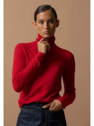 Perfect Cashmere Kaszmirowy golf w kolorze czerwonym rozmiar: S. Czerwone golfy damskie Perfect Cashmere, s, bez wzorów, z kaszmiru, bez ramiączek. Za 347.99 zł.