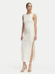 Guess Sukienka codzienna W6GKAX Z0981 Kremowy Slim Fit. Białe sukienki damskie Guess, z aplikacjami, z wiskozy, bez ramiączek. Za 675.99 zł.