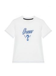 Guess T-Shirt L6GI06 K8HM4 Biały Relaxed Fit. Białe t-shirty i koszulki chłopięce Guess, z aplikacjami, z bawełny, bez kołnierzyka, bez ramiączek. Za 99.99 zł.