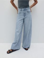Jeansy wide leg - niebieski. Niebieskie jeansy damskie Reserved. W wyprzedaży za 109.99 zł.