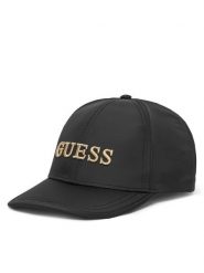 Guess Czapka z daszkiem AW5397 POL01 Czarny. Czarne czapki z daszkiem damskie Guess, z aplikacjami, z materiału. Za 159.99 zł.