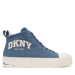 Trampki DKNY. Niebieskie trampki damskie DKNY, bez wzorów, bez zapięcia. Za 419.99 zł.