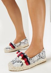 Czarne Plecione Espadryle z Imitacji Skóry Węża z Kokardką Marleia. Czarne espadryle damskie Born2be, bez wzorów, ze skóry, bez obcasa. Za 29.99 zł.