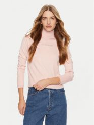 Guess Jeans Golf W4BR15 Z3HO2 Różowy Regular Fit. Czerwone golfy damskie Guess Jeans, xxl, z aplikacjami, z jeansu, bez ramiączek. Za 179.99 zł.