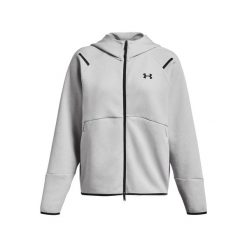 Damska bluza z kapturem zapinana na zamek Under Armour Unstoppable Fleece. Szare bluzy damskie Under Armour, l, bez wzorów, z materiału, z kapturem. Za 510.70 zł.