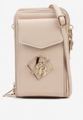 Beżowa Mała Torebka z Metaliczną Ozdobą Seniffia. Brązowe shopper bag Renee, z jeansu, małe, bez dodatków. Za 44.99 zł.