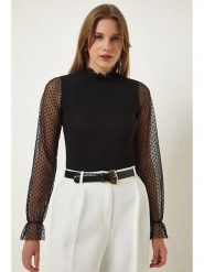 Happiness Istanbul Koszulka w kolorze czarnym rozmiar: 36. Czarne koszulki damskie Happiness Istanbul, bez wzorów, bez kołnierzyka, bez ramiączek. Za 73.99 zł.