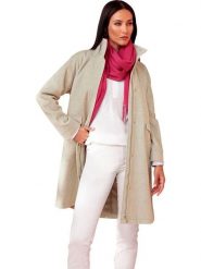 Heine Płaszcz przejściowy w kolorze beżowym rozmiar: 48. Brązowe płaszcze damskie Heine, bez wzorów, bez kaptura. Za 120.45 zł.