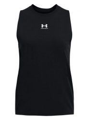 Under Armour Top sportowy "Campus Muscle Tank" w kolorze czarnym rozmiar: XS. Czarne koszulki sportowe damskie Under Armour, xs, bez wzorów, z materiału, bez ramiączek, outdoorowe. Za 109.95 zł.