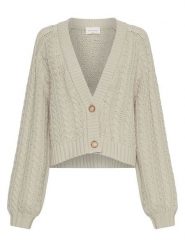 MOSS COPENHAGEN Kardigan "Keisha" w kolorze kremowym rozmiar: M/L. Brązowe kardigany damskie Moss Copenhagen, l, bez wzorów, ze splotem. Za 279.78 zł.