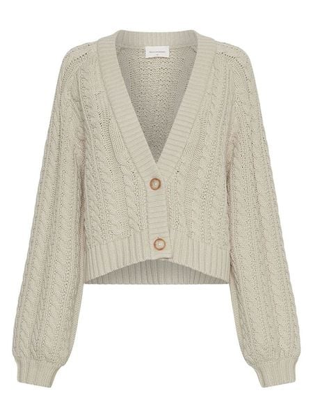 MOSS COPENHAGEN Kardigan "Keisha" w kolorze kremowym rozmiar: XS/S. Brązowe kardigany damskie Moss Copenhagen, s, bez wzorów, ze splotem. Za 245.38 zł.