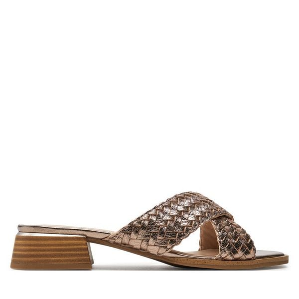 Klapki Caprice. Brązowe klapki damskie Caprice, bez wzorów, bez obcasa, bez zapięcia. Za 329.99 zł.