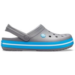 Klapki sportowe na basen Crocs CROCBAND. Białe klapki damskie Crocs, bez wzorów, bez obcasa, bez zapięcia. W wyprzedaży za 198.00 zł.