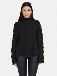 ONLY Golf Queenie 15330680 Czarny Loose Fit. Czarne golfy damskie Only, xl, bez wzorów, z bawełny, bez ramiączek. Za 169.99 zł.