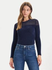 Guess Sweter W5BR62 Z0890 Granatowy Slim Fit. Niebieskie swetry klasyczne damskie Guess, m, z syntetyku, bez kołnierzyka. Za 299.99 zł.