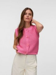 Vero Moda Kamizelka dzianinowa w kolorze różowym rozmiar: S. Różowe kamizelki damskie Vero Moda, s, bez wzorów, z dzianiny, bez kaptura. Za 104.95 zł.