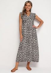 Brązowa Bawełniana Sukienka Boho Wiązana z Tyłu Brynivia. Brązowe sukienki damskie Born2be, bez wzorów, z bawełny, boho, bez ramiączek. Za 199.99 zł.