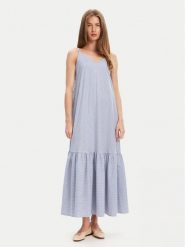United Colors Of Benetton Sukienka letnia 4SZRDV0B8 Niebieski Relaxed Fit. Niebieskie sukienki damskie United Colors Of Benetton, bez wzorów, z bawełny, bez ramiączek. Za 279.99 zł.
