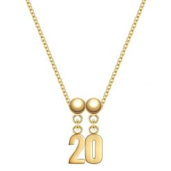 Glanzstücke München Komplet (łańcuszek + charm) Cyfra 20 Srebro wysokiej próby Żółte złoto Naszyjniki 1 ct Damski. Żółte naszyjniki damskie Glanzstücke München, pozłacane. Za 169.99 zł.