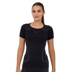 Koszulka damska z krótkim rękawem Brubeck SWIFT. Czarne koszulki damskie Brubeck, bez wzorów, z elastanu, bez kołnierzyka, bez ramiączek. W wyprzedaży za 59.49 zł.