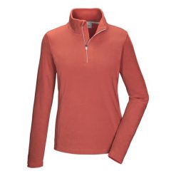 Bluza polarowa damska Killtec KSW 101 WMN FLC SHRT. Brązowe bluzy damskie Killtec, bez wzorów, z materiału, bez kaptura. Za 159.99 zł.