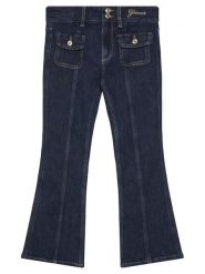 Guess Jeansy J5BA16 D5FM0 Granatowy Flare Fit. Niebieskie jeansy dziewczęce Guess, z aplikacjami, z bawełny. Za 199.99 zł.