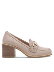 Clara Barson Półbuty WYL3646-1 Beżowy. Brązowe czółenka damskie Clara Barson, bez wzorów, ze skóry, bez obcasa, na obcasie. Za 149.99 zł.