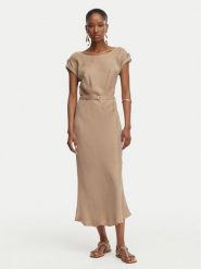 Guess Sukienka codzienna W6GK50 W1950 Beżowy ciemny Regular Fit. Brązowe sukienki damskie Guess, z aplikacjami, z wiskozy, bez ramiączek. Za 694.99 zł.