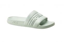 Klapki basenowe damskie Fila Jetspeed. Zielone klapki damskie Fila, bez wzorów, z materiału, bez obcasa, bez zapięcia. Za 62.49 zł.