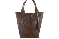 Worek skórzany BARBERINI'S brązowy 375/7-6. Brązowe shopper bag Barberinis, bez wzorów, ze skóry, bez dodatków. Za 219.99 zł.