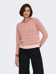 JDY Sweter w kolorze łososiowym rozmiar: L. Pomarańczowe swetry klasyczne damskie JDY, l, bez kołnierzyka. Za 149.95 zł.