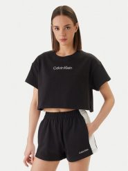 Calvin Klein Swimwear T-Shirt LV00Q61201 Czarny Relaxed Fit. Czarne t-shirty damskie Calvin Klein Swimwear, s, bez wzorów, z bawełny, bez kołnierzyka. Za 189.99 zł.