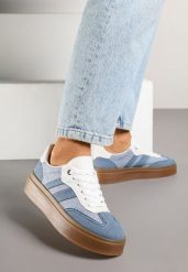 Niebieskie Sneakersy Tenisówki na Kauczukowej Podeszwie Ardisora. Niebieskie obuwie sportowe damskie Renee, z aplikacjami, z kauczuku, bez zapięcia. Za 89.99 zł.