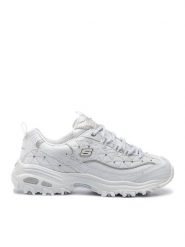 Skechers Sneakersy D'lites Glamour Feels 13087/WSL Biały. Białe obuwie sportowe damskie Skechers, ze skóry, bez zapięcia. Za 259.99 zł.