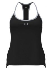 Under Armour Top sportowy w kolorze czarnym rozmiar: M. Czarne koszulki sportowe damskie Under Armour, m, bez wzorów, bez ramiączek, outdoorowe. Za 124.11 zł.