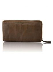 Bellicci Skórzany portfel "Greta" w kolorze jasnobrązowym - 19,5 x 10 x 3 cm rozmiar: onesize. Brązowe portfele damskie Bellicci, bez wzorów, z materiału. Za 86.99 zł.