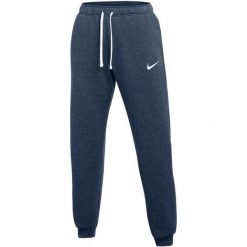 Spodnie damskie Nike Park 26. Niebieskie spodnie materiałowe damskie Nike, bez wzorów, z bawełny. Za 154.99 zł.
