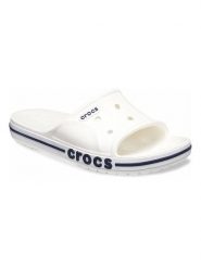 Crocs Klapki "Bayaband" w kolorze białym rozmiar: 42/43. Białe klapki damskie Crocs, bez wzorów, z otwartym noskiem, bez obcasa, bez zapięcia. Za 96.95 zł.