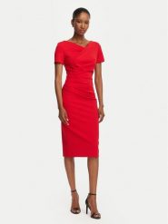 Rinascimento Sukienka koktajlowa CFC0129420003 Czerwony Slim Fit. Czerwone sukienki damskie Rinascimento, bez wzorów, z syntetyku, wizytowe, bez ramiączek. Za 609.99 zł.