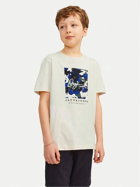 Jack & Jones Junior T-Shirt Joraruba 12257133 Écru Standard Fit. T-shirty i koszulki chłopięce Jack & Jones Junior, bez wzorów, z bawełny, bez kołnierzyka, bez ramiączek. Za 29.99 zł.