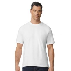 Koszulka Unisex Dla Dorosłych Softstyle Midweight. Białe bluzki damskie GILDAN, xl, bez wzorów, sportowe, bez kołnierzyka, bez ramiączek. Za 29.99 zł.
