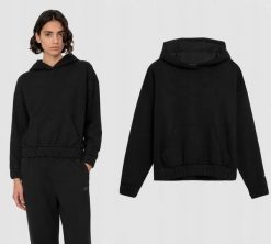 BLUZA DAMSKA 4F DRESOWA Z KAPTUREM NIEROZPINANA TSWSF255 KOLOR CZARNY. Czarne bluzy damskie 4F, l, bez wzorów, z bawełny, z kapturem. Za 59.90 zł.