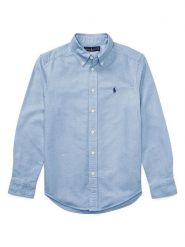 Polo Ralph Lauren Koszula 323819238002 Błękitny Slim Fit. Niebieskie koszule chłopięce Polo Ralph Lauren, bez wzorów, z bawełny, bez kołnierzyka, bez ramiączek. Za 309.99 zł.