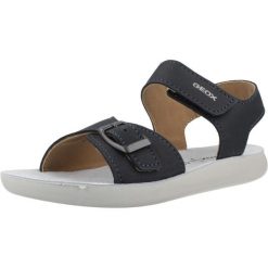 Sandały GEOX J SANDAL LIGHTFLOPPY Niebieski. Niebieskie sandały damskie Geox, bez wzorów, ze skóry, bez obcasa, bez zapięcia. Za 197.99 zł.