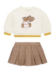 Guess Komplet bluza i spódniczka A6BG02 K5964 Kremowy Regular Fit. Białe bluzy dziewczęce Guess, z aplikacjami, z bawełny, bez ramiączek, bez kaptura. Za 294.99 zł.