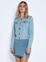 Noisy may Kurtka dżinsowa "Nmdebra" w kolorze błękitnym rozmiar: M. Niebieskie kurtki damskie Noisy may, m, bez wzorów, bez kaptura. Za 104.45 zł.