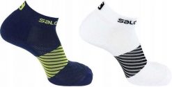 Skarpety do biegania Salomon XA Running 2 pary. Niebieskie skarpetki damskie Salomon, bez wzorów, z elastanu. Za 69.00 zł.