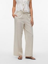 Vero Moda Spodnie w kolorze beżowym rozmiar: XL. Brązowe spodnie materiałowe damskie Vero Moda, bez wzorów, z bawełny. Za 78.84 zł.