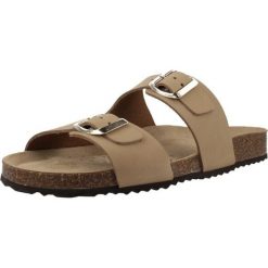 Sandały GEOX D BRIONIA Beżowy. Brązowe sandały damskie Geox, bez wzorów, ze skóry, bez obcasa, bez zapięcia. Za 281.99 zł.